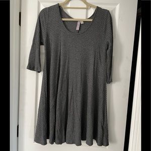Waffle knit grey dress